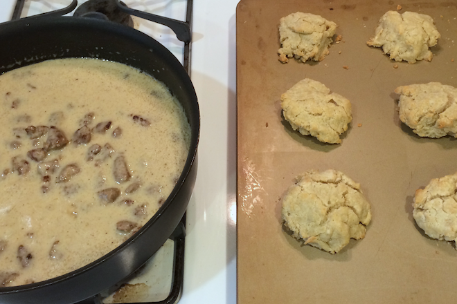 Gluten-free Dairy-free Biscuits and Gravy | RachaelRoehmholdt.com