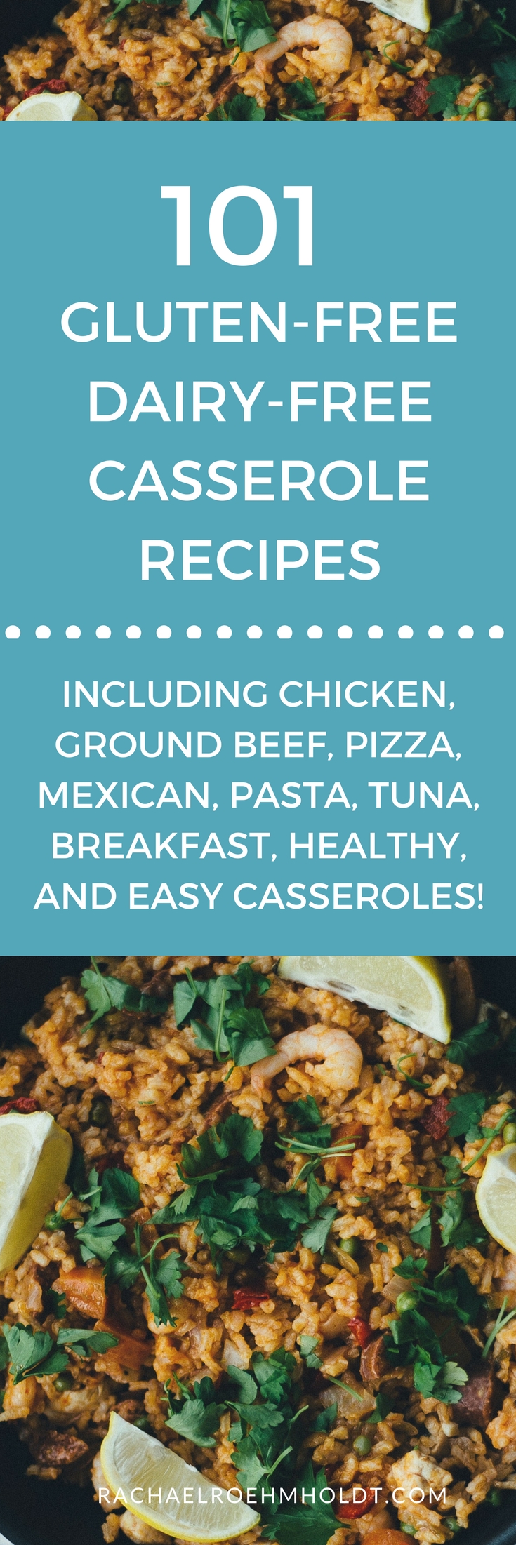 101 Gluten-free Dairy-free Casserole Recipes. Included in this recipe roundup are: gluten-free dairy-free chicken casserole recipes, ground beef casserole recipes, pizza casserole recipes, Mexican casserole recipes, pasta casserole recipes, tuna casserole recipes, breakfast casserole recipes, healthy casserole recipes, easy casserole recipes, and make-ahead casserole recipes. Click through to find tons of recipe inspiration and sign up for my free 4-part workshop all about going gluten-free and dairy-free now!