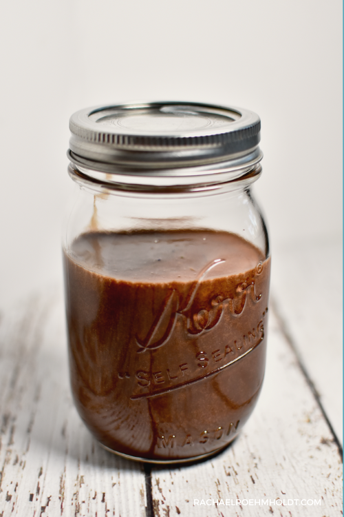 Dairy-free Chocolate Sauce Transfer to a Container