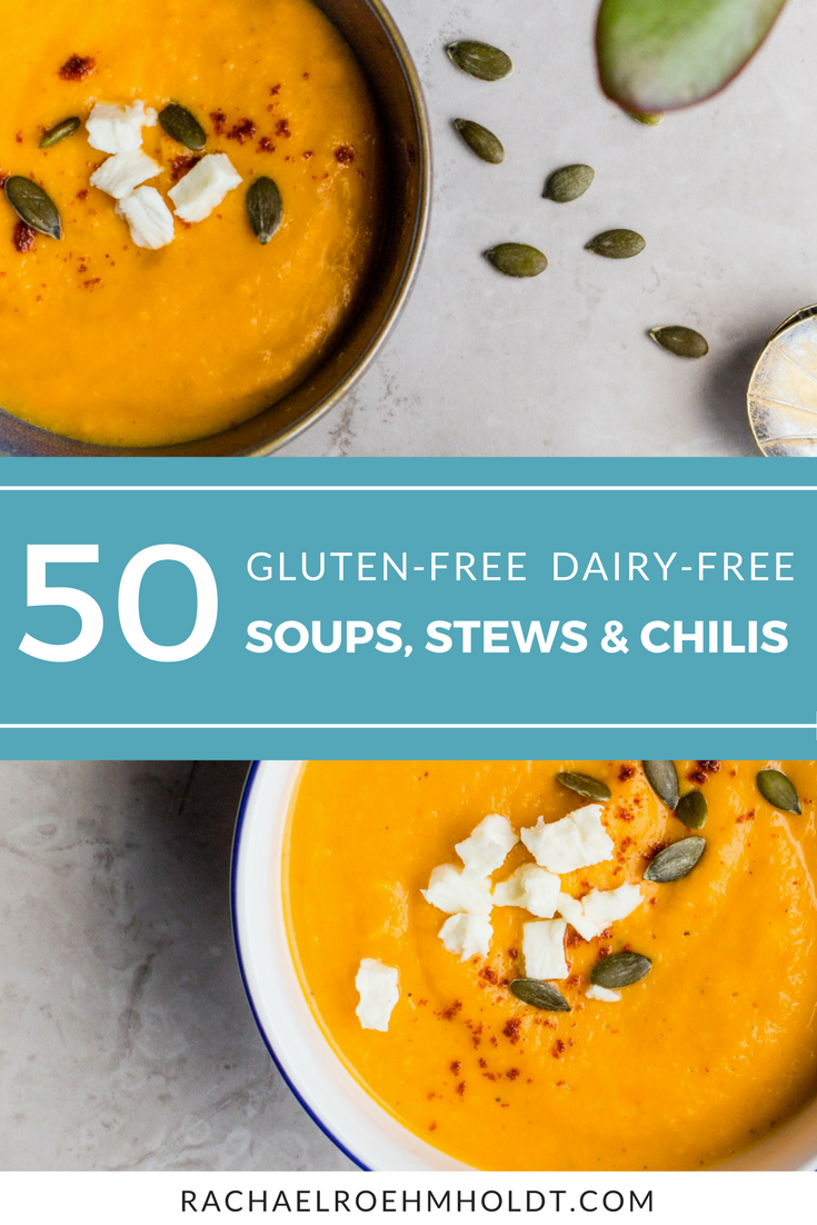 Looking for some hearty and delicious gluten-free dairy-free soup, stew and chili recipes? Look no further with these 50 chicken soup, beef soup, ham soup, vegetable soup, and 20-minute soup recipes that are all gluten-free dairy-free friendly!