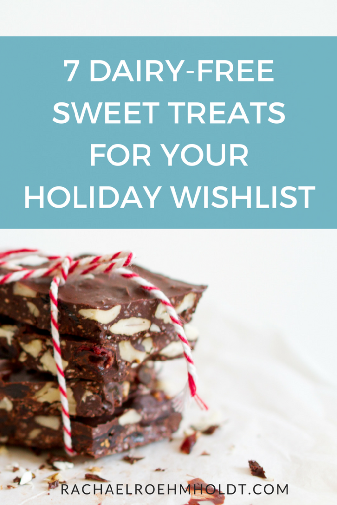 Do you wish you could find delicious chocolate or caramel that is dairy-free so you can live with your intolerances without having to go without? Click through to check out these 7 dairy-free sweet treats that you can enjoy for the holidays (or any time of year!) - as a gift for yourself or for someone you love who is living with food allergies, food intolerance, or lactose intolerance.