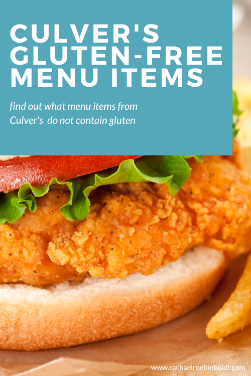 Culver's Gluten-free Menu Items