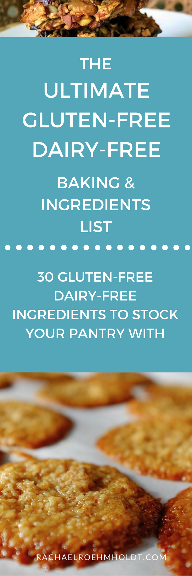 Getting started with gluten-free dairy-free baking? Check out this list of 30 ingredients to keep on hand for gluten-free dairy-free desserts, breads, and cake recipes.