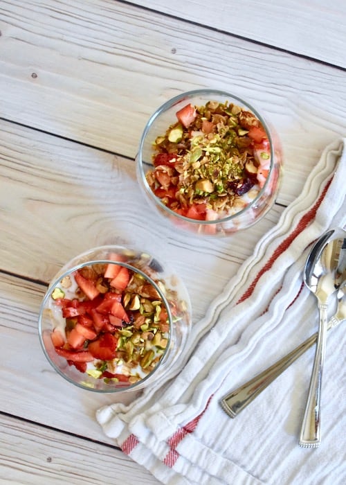 Gluten-free Dairy-free Christmas Yogurt Parfaits