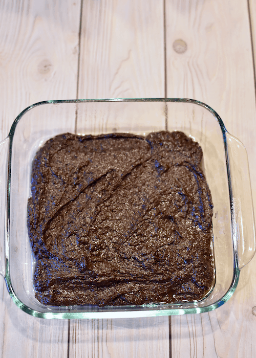 Gluten-free Brownies (Dairy-free, Vegan) - batter in pan