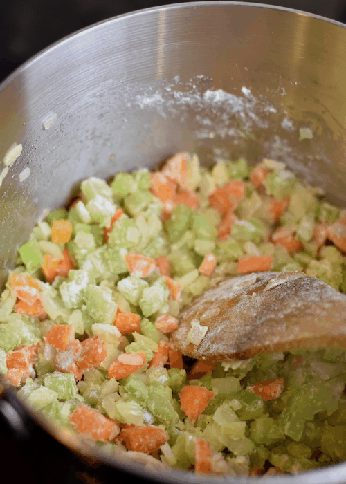 Gluten free Chicken and Dumplings: Add the gluten-free flour