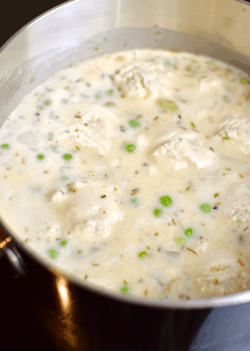 Gluten free Chicken and Dumplings: Add the dumplings to the soup