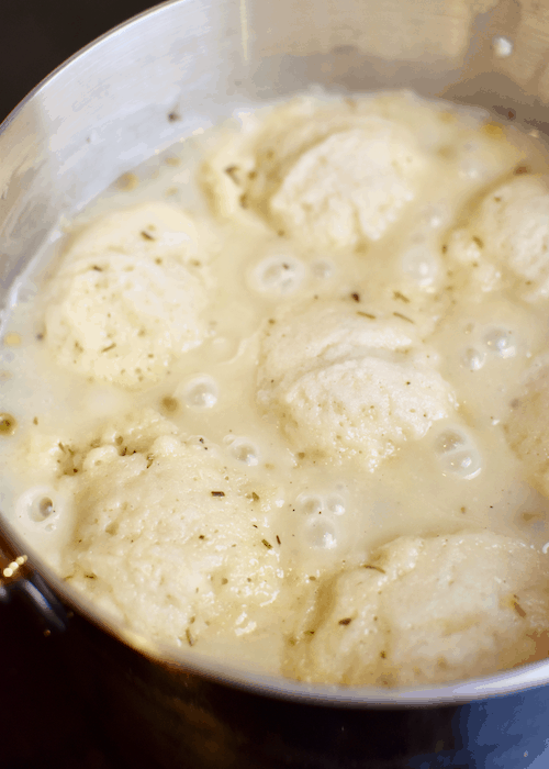 Gluten free Chicken and Dumplings: Finish cooking the dumplings