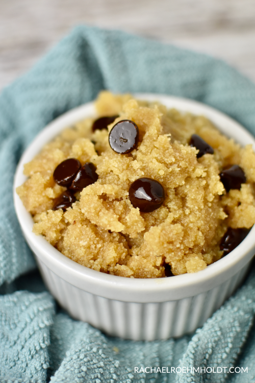 Gluten-free Cookie Dough (Dairy-free, Egg-free, Vegan) - eat it out of a bowl