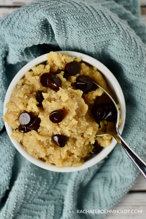 Gluten-free Cookie Dough (Dairy-free, Egg-free, Vegan) - enjoy with a spoon