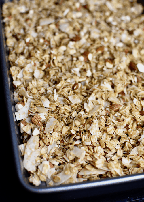 Gluten-free Granola Recipe (Dairy-free, Vegan): transfer the granola