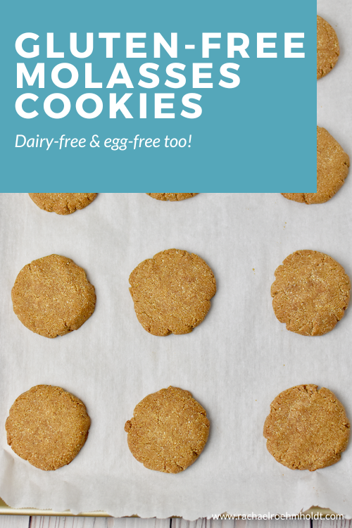 Gluten-free Molasses Cookies (dairy-free, egg-free)