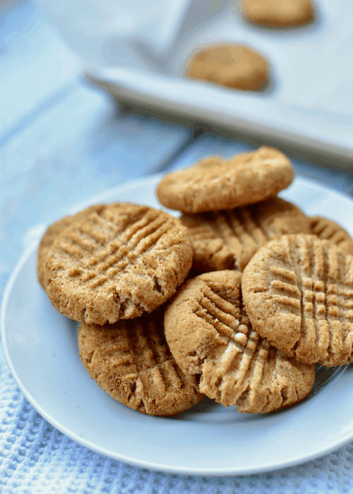 Gluten-free Peanut Butter Cookies: dairy-free, egg-free, vegan