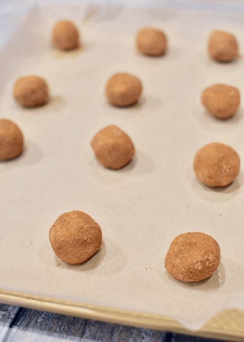 Gluten-free Peanut Butter Cookies: roll the dough into balls
