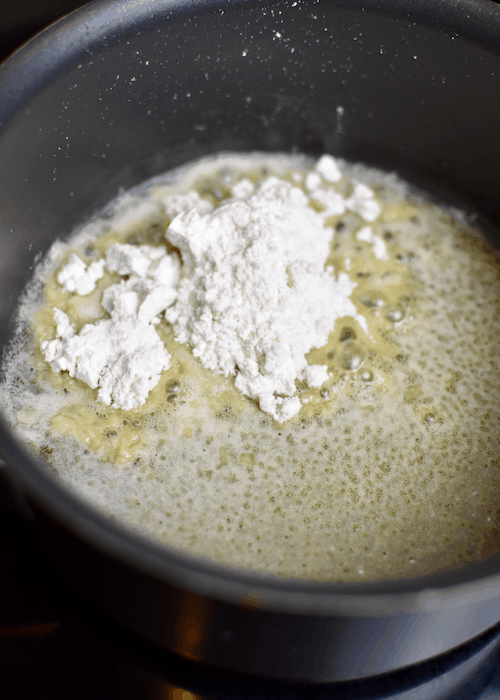 How to make gluten-free roux: add gluten-free flour