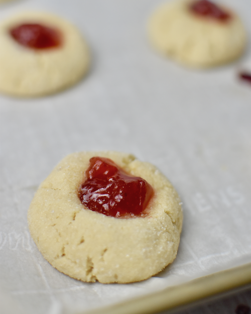 Gluten-free Thumbprint Cookies - Baked Cookies Closeup