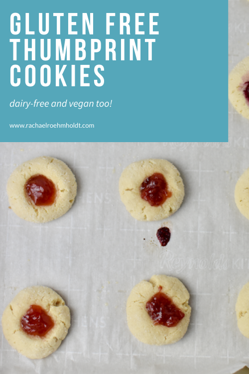 Gluten free Thumbprint Cookies - Dairy-free, Vegan