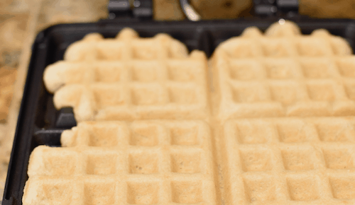 Gluten-free Waffles (Dairy-free, Vegan) - baked in the waffle iron