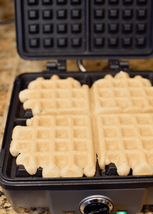 Gluten-free Waffles (Dairy-free, Vegan) - baked in the waffle iron