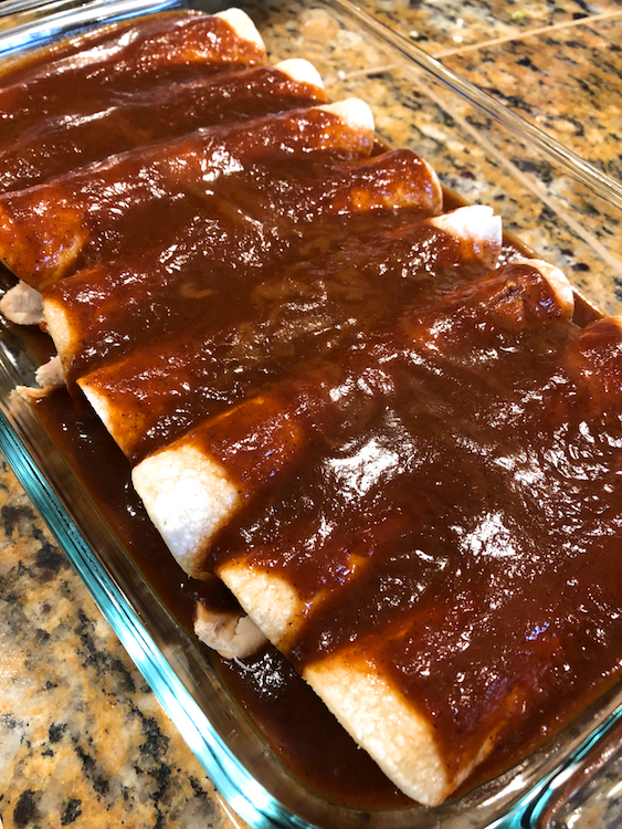 3-ingredient gluten-free dairy-free Chicken Enchiladas