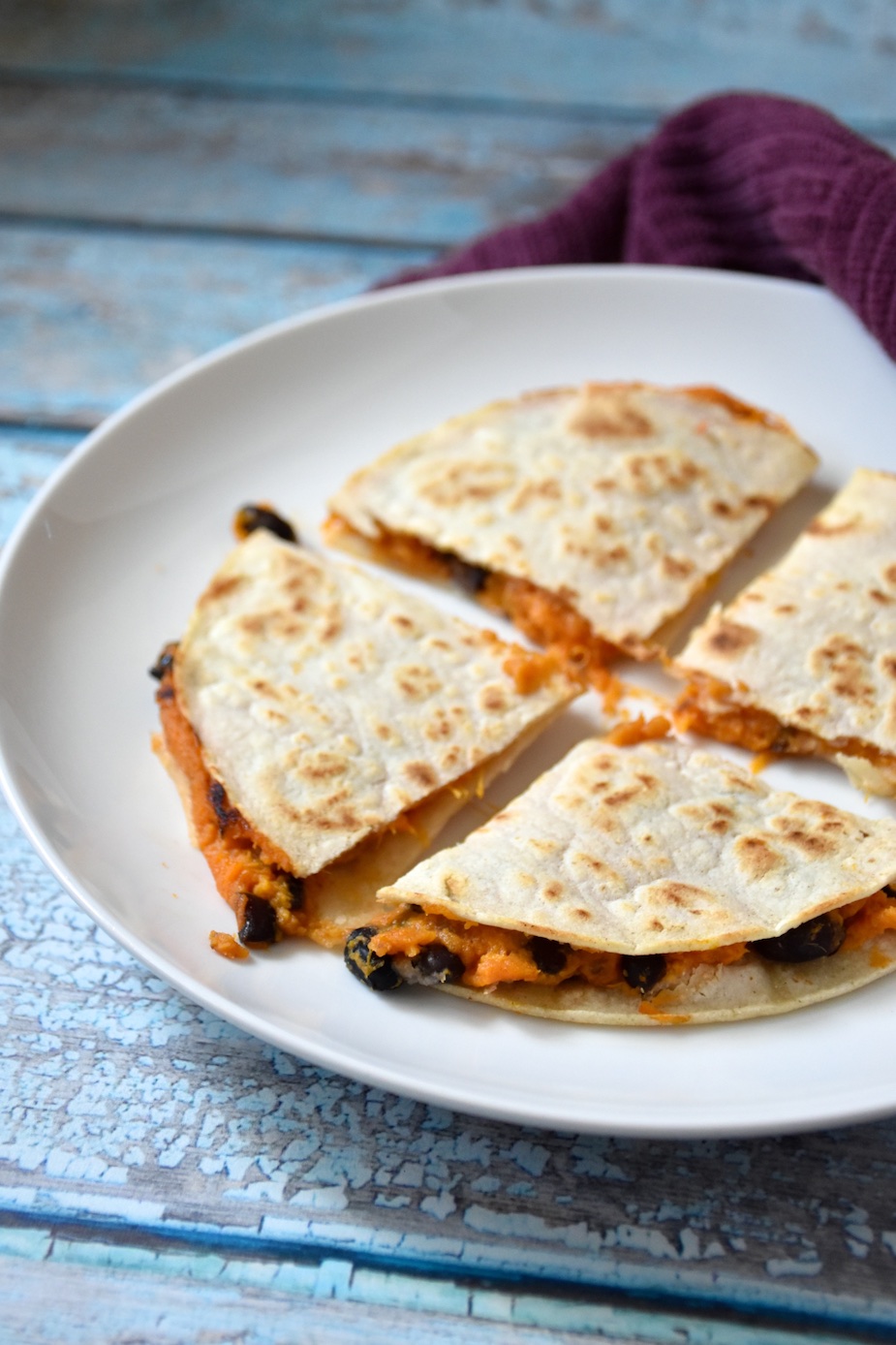 Gluten-free Dairy-free Sweet Potato & Black Bean Quesadilla