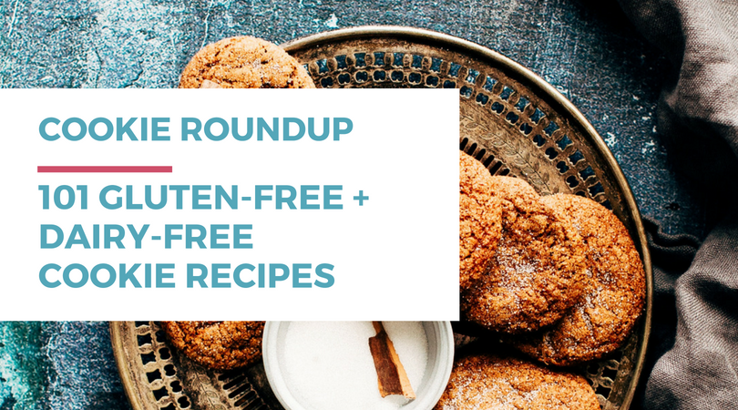 101 Gluten-free Dairy-free Cookie Recipes. Included in this gluten-free dairy-free recipe roundup are: sugar, chocolate chip, peanut butter, oatmeal, snickerdoodle, no-bake, lemon, chocolate, pumpkin, and holiday cookie recipes. Click through to check out all the awesome recipes at RachaelRoehmholdt.com.