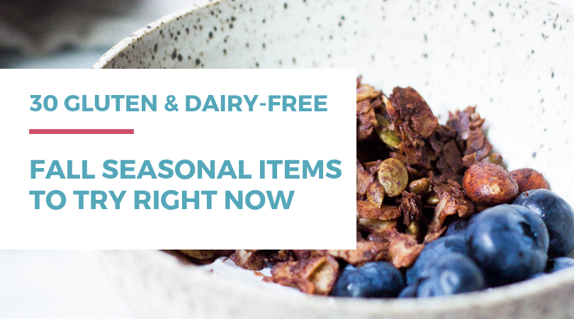 Do you love eating seasonally but with a gluten and dairy-free diet wonder what you can indulge in and still feel your best? Try these 30 gluten-free dairy-free fall seasonal items to make the most of pumpkin-everything season! Included are coffee creamers, donuts, bread and muffin mixes, snacks, prepared soups and chilis, and nut butters and spreads!