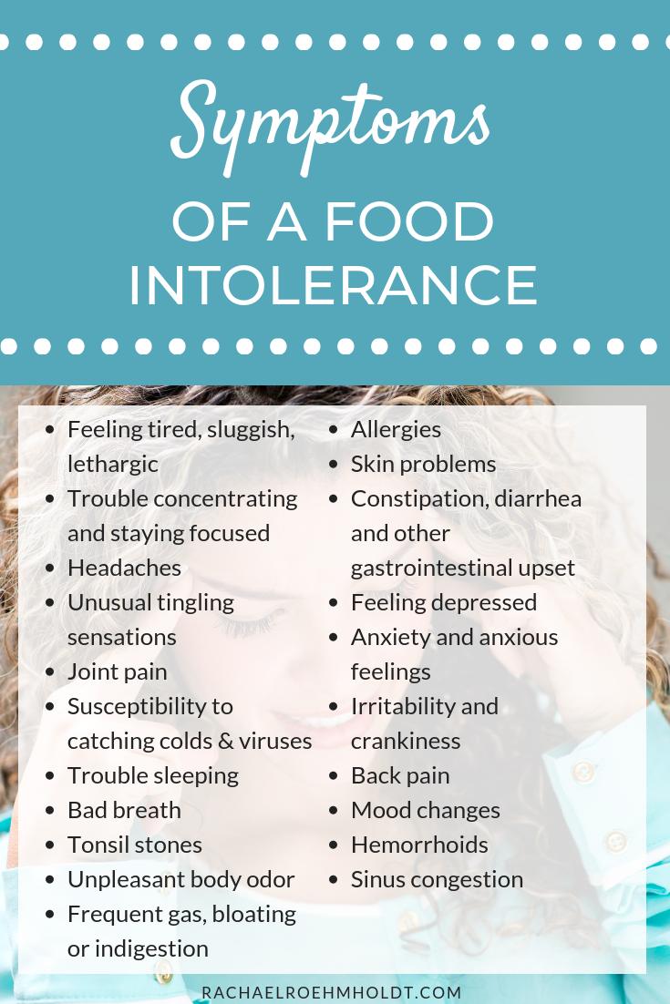 Symptoms of a food intolerance