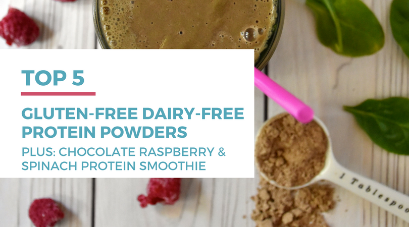 Top 5 Gluten-free Dairy-free Protein Powders plus a chocolate raspberry spinach protein powder smoothie recipe